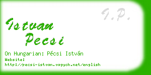 istvan pecsi business card